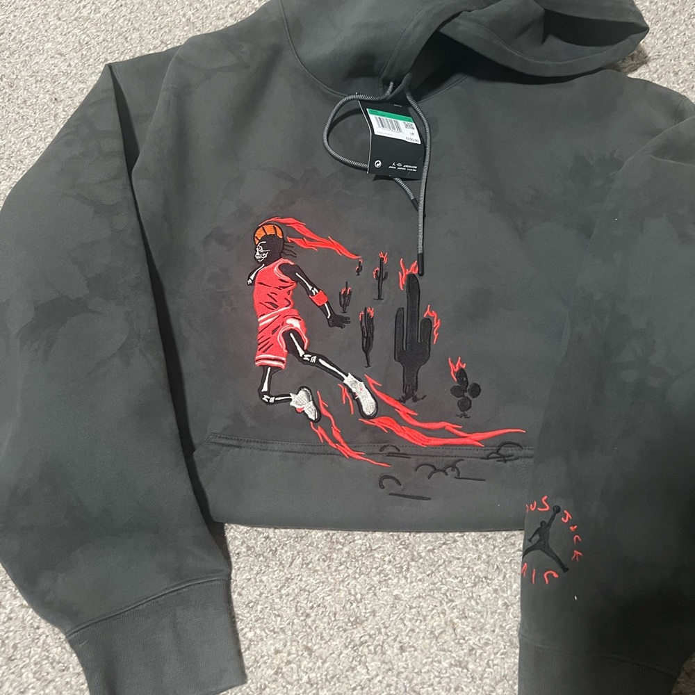 TRAVIS SCOTT CACTUS JACK GREY HOODIE, SIZE XL